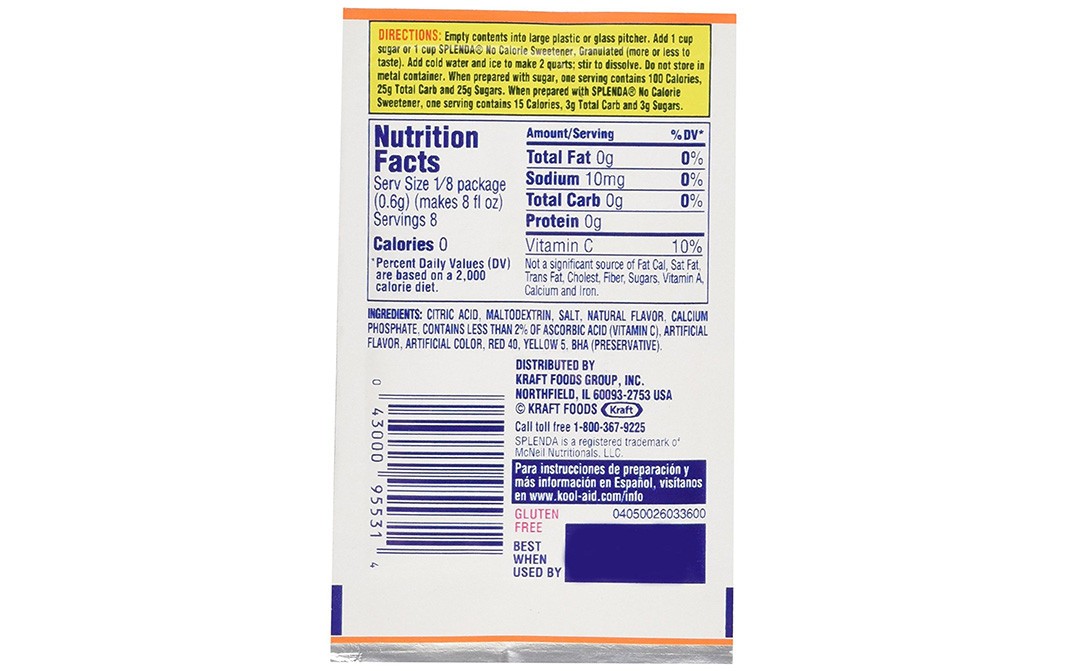Kool-Aid Orange Artificial Flavor   Pack  4.2 grams